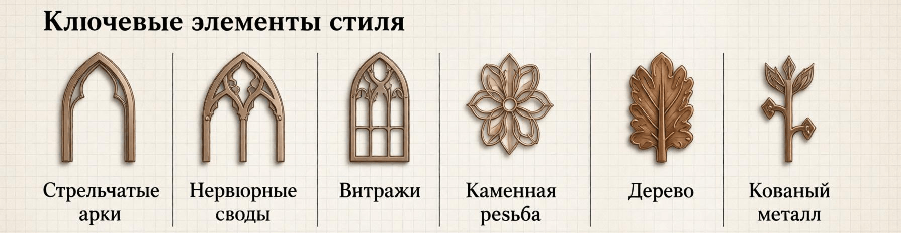 Ключевые элементы, создающий готический стиль комнаты
